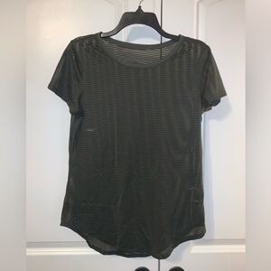 Striped green sheer Lululemon shirt